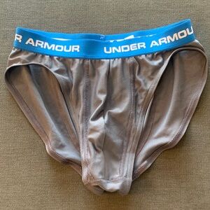 Under Armour Gray Briefs with Blue Waistband